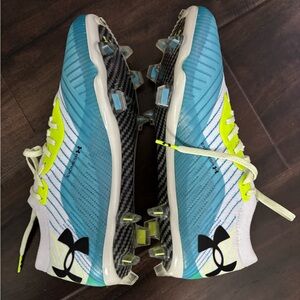 Under Armour Blue and Yellow Soccer Cleats New